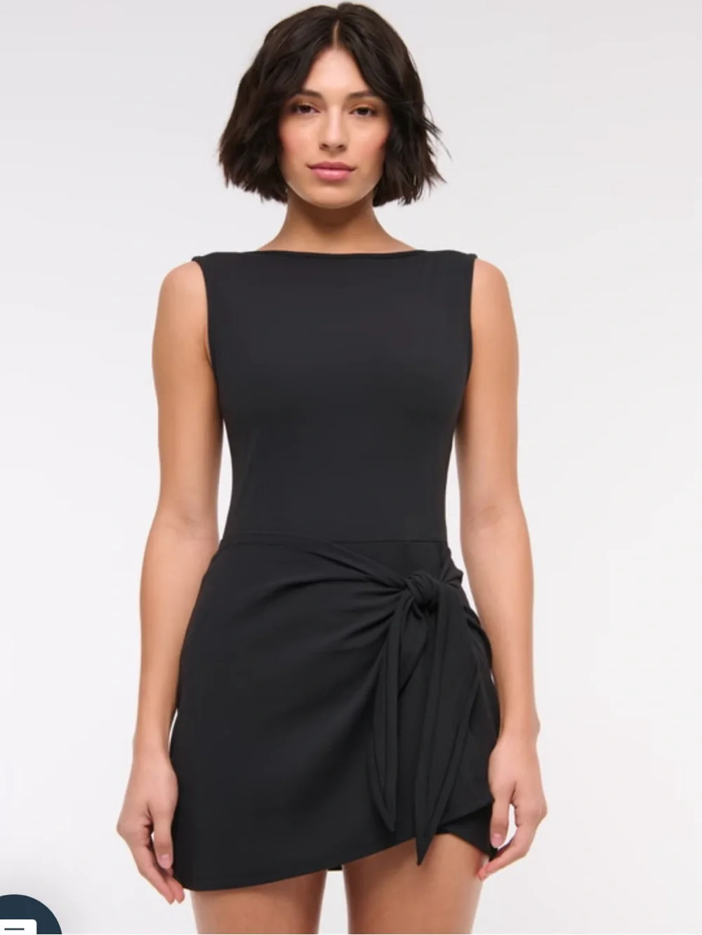 YPB Abercrombie Tie Game Romper Dress Black L NWT - Picture 1 of 15